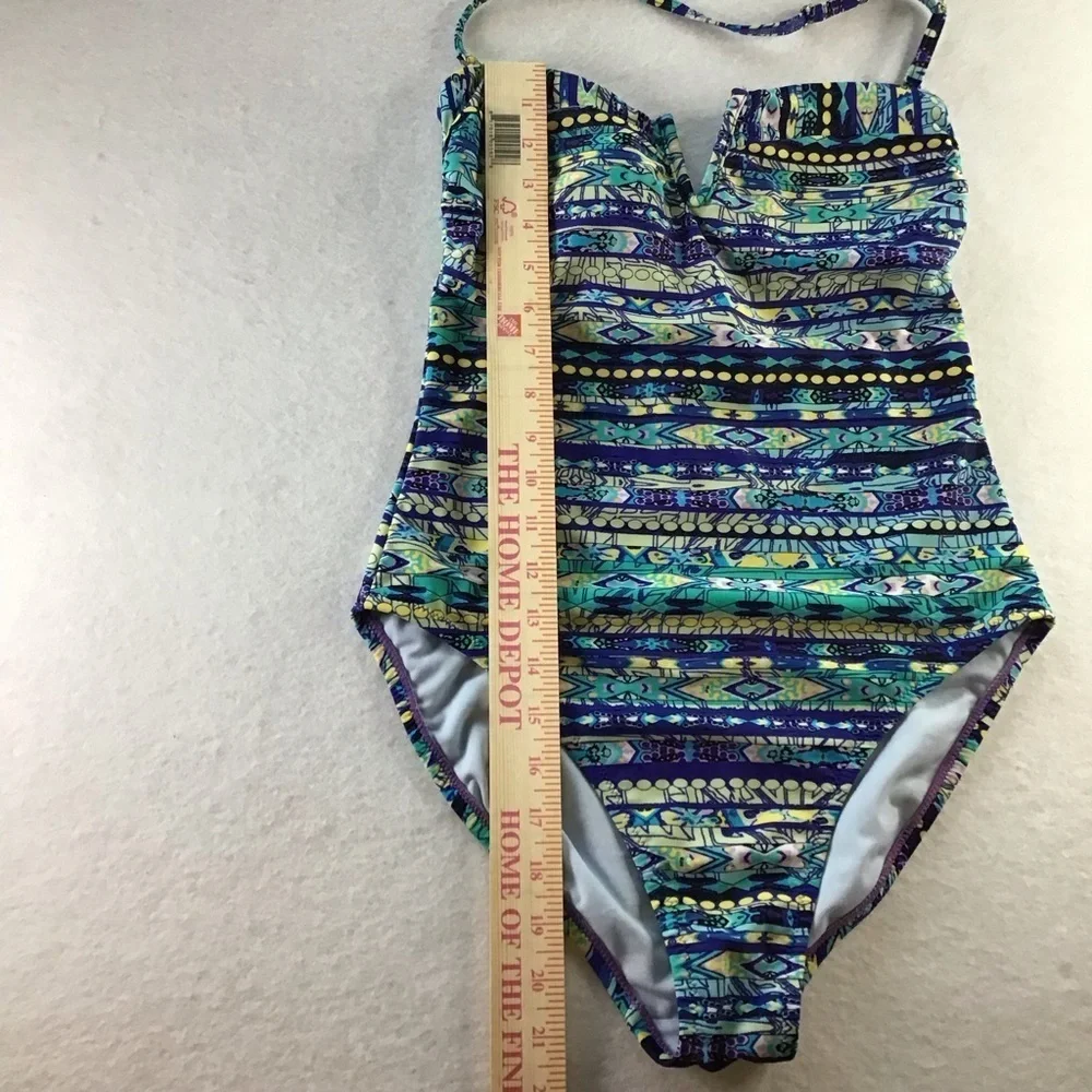 Jessica Simpson Women’s Totem V-Wire Bandeau Maillott One Piece Swimmingsuit wit